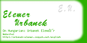 elemer urbanek business card